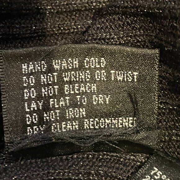 Holt Renfrew Black w/ Silver Thread Silk Blend Cardigan Sweater-Large - Picture 10 of 10